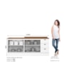 Cozinha Modulada Americana 2 Peças Balcões 120cm e 80cm Branco/Nature com Tampos MDP - Móveis Henn