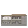 Cozinha Modulada Americana 2 Peças Balcões 120cm e 80cm Cinza/Nature com Tampos MDP - Móveis Henn
