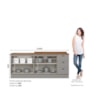 Cozinha Modulada Americana 2 Peças Balcões 120cm e 80cm Cinza/Nature com Tampos MDP - Móveis Henn