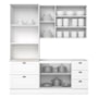 Cozinha Modulada Americana 3 Peças com Balcão 120cm sem Tampo Branco/Calcare - Móveis Henn