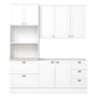 Cozinha Modulada Americana 3 Peças com Balcão 120cm sem Tampo Branco/Calcare - Móveis Henn