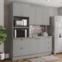 Cozinha Modulada Americana 3 Peças com Balcão 120cm sem Tampo Cinza/Nature - Móveis Henn