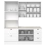 Cozinha Modulada Americana 3 Peças com Torre Quente 2 Fornos Branco/Calcare - Móveis Henn