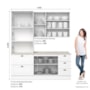 Cozinha Modulada Americana 3 Peças com Torre Quente 2 Fornos Branco/Calcare - Móveis Henn