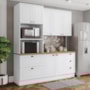 Cozinha Modulada Americana 3 Peças com Torre Quente 2 Fornos Branco/Nature - Móveis Henn 