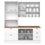 Cozinha Modulada Americana 3 Peças com Torre Quente 2 Fornos Branco/Nature - Móveis Henn 