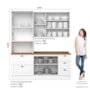 Cozinha Modulada Americana 3 Peças com Torre Quente 2 Fornos Branco/Nature - Móveis Henn 