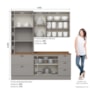 Cozinha Modulada Americana 3 Peças com Torre Quente 2 Fornos Cinza/Nature - Móveis Henn 