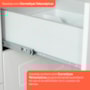 Cozinha Modulada Americana 4 Peças com Balcão 120cm sem Tampo Branco/Calcare - Móveis Henn