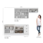 Cozinha Modulada Americana 4 Peças com Balcão 120cm sem Tampo Branco/Calcare - Móveis Henn