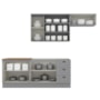Cozinha Modulada Americana 4 Peças com Balcão 120cm sem Tampo Cinza/Nature - Móveis Henn