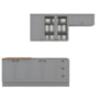 Cozinha Modulada Americana 4 Peças com Balcão 120cm sem Tampo Cinza/Nature - Móveis Henn
