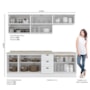 Cozinha Modulada Americana 8 Peças Balcão 120cm Branco/Calcare com Tampo - Móveis Henn