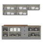 Cozinha Modulada Americana 8 Peças Balcão 120cm Cinza/Nature com Tampo - Móveis Henn