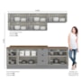 Cozinha Modulada Americana 8 Peças Balcão 120cm Cinza/Nature com Tampo - Móveis Henn