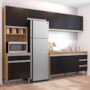 Cozinha Modulada Andréia 5 Peças 274cm Amêndoa/Preto - AJL Móveis