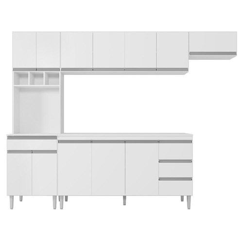 Cozinha Modulada Andréia 5 Peças 274cm Branco - AJL Móveis