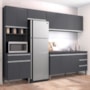 Cozinha Modulada Andréia 5 Peças 274cm Cinza - AJL Móveis