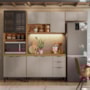 Cozinha Modulada Composição 6 Firenze 4 Peças Amêndola/Nude Prime - Demóbile