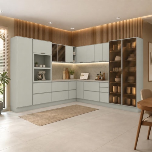 Cozinha Modulada Composição Fineze 12 peças Areia – Henn