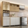Cozinha Modulada Condessa 4 Peças com Paneleiro Carvalho/Greige - Nesher