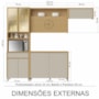 Cozinha Modulada Condessa 4 Peças com Paneleiro Carvalho/Greige - Nesher