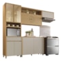 Cozinha Modulada Condessa 4 Peças com Paneleiro Carvalho/Greige - Nesher