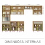 Cozinha Modulada Condessa 6 Peças com Paneleiro Carvalho/Greige - Nesher