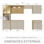 Cozinha Modulada Condessa 6 Peças com Paneleiro Carvalho/Greige - Nesher