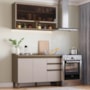 Cozinha Modulada Connect 2 Peças com Aéreo Basculante e Balcão 120cm Duna/Cristal - Móveis Henn