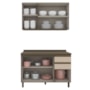 Cozinha Modulada Connect 2 Peças com Aéreo e Balcão 120cm Duna/Cristal - Móveis Henn