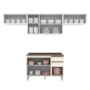 Cozinha Modulada Connect 4 Peças Balcão 120cm Off White com Tampo MDP - Móveis Henn
