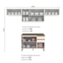Cozinha Modulada Connect 4 Peças Balcão 120cm Off White com Tampo MDP - Móveis Henn