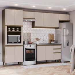 Cozinha Modulada Connect 4 Peças com Torre Quente 1 Forno Duna/Cristal - Móveis Henn