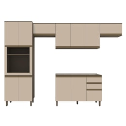 Cozinha Modulada Connect 4 Peças com Torre Quente 1 Forno Duna/Cristal - Móveis Henn