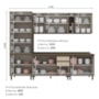 Cozinha Modulada Connect 6 Peças com Cristaleira Duna/Cristal - Móveis Henn