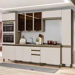 Cozinha Modulada Connect 6 Peças Duna/Cristal com Torre Quente 2 Fornos - Móveis Henn 