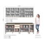 Cozinha Modulada Connect 7 Peças Aéreo 3 Portas Off White com Vidro - Móveis Henn