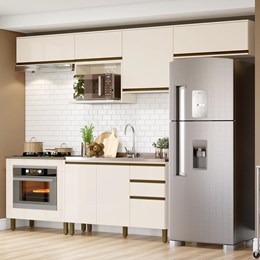 Cozinha Modulada Connect 7 Peças Off White com Balcão Forno - Móveis Henn