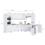 Cozinha Modulada de Canto Dinamarca 11 Peças com Torre Quente 2 Fornos e Bancada Branco - Indékes
