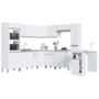 Cozinha Modulada de Canto Dinamarca 11 Peças com Torre Quente 2 Fornos e Bancada Branco - Indékes