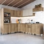 Cozinha Modulada de Canto Dinamarca 9 Peças com Torre Quente 2 Fornos Castani - Indékes