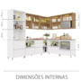Cozinha Modulada de Canto Rainha 9 Peças com Paneleiro Branco/Nature - Nesher