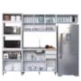 Cozinha Modulada Dinamarca 4 Peças com Torre Quente 2 Fornos Branco - Indékes