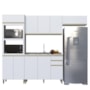 Cozinha Modulada Dinamarca 4 Peças com Torre Quente 2 Fornos Branco - Indékes