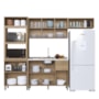 Cozinha Modulada Dinamarca 4 Peças com Torre Quente 2 Fornos Castani e Aéreo 120 com Vidro Off White - Indékes