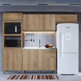 Cozinha Modulada Dinamarca 4 Peças com Torre Quente 2 Fornos Castani - Indékes 