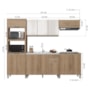 Cozinha Modulada Dinamarca 5 Peças com Torre Quente 2 Fornos Castani e Aéreo 120cm com Vidro Off White - Indékes 