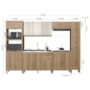 Cozinha Modulada Dinamarca 6 Peças com Torre Quente 2 Fornos Castani e Aéreo 120cm com Vidro Off White - Indékes