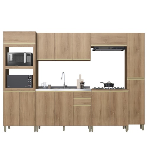 Cozinha Modulada Dinamarca 6 Peças com Torre Quente 2 Fornos Castani - Indékes